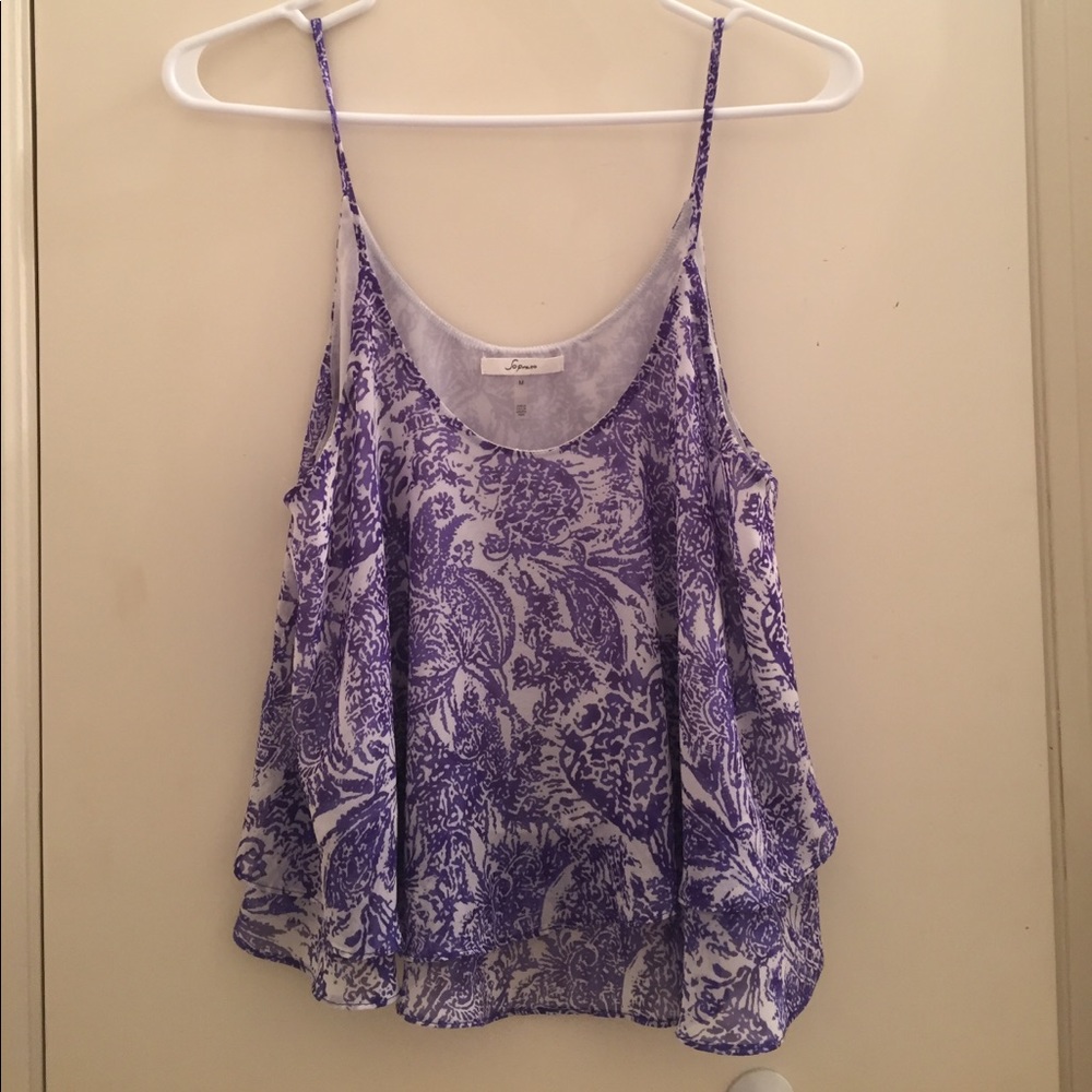 paisley chiffon loose tank top