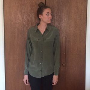 Equipment 100% silk long sleeve blouse