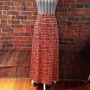 Vibrant sunset color maxi skirt