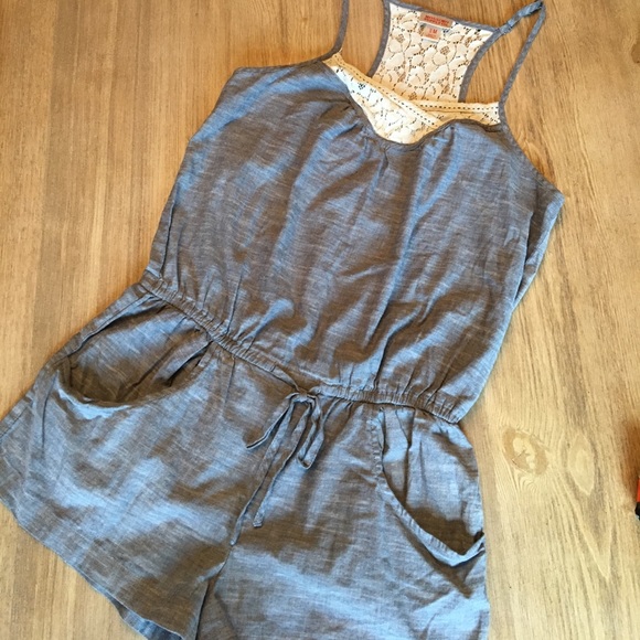 Mossimo Supply Co. Other - Mossimo Chambray and Lace Romper