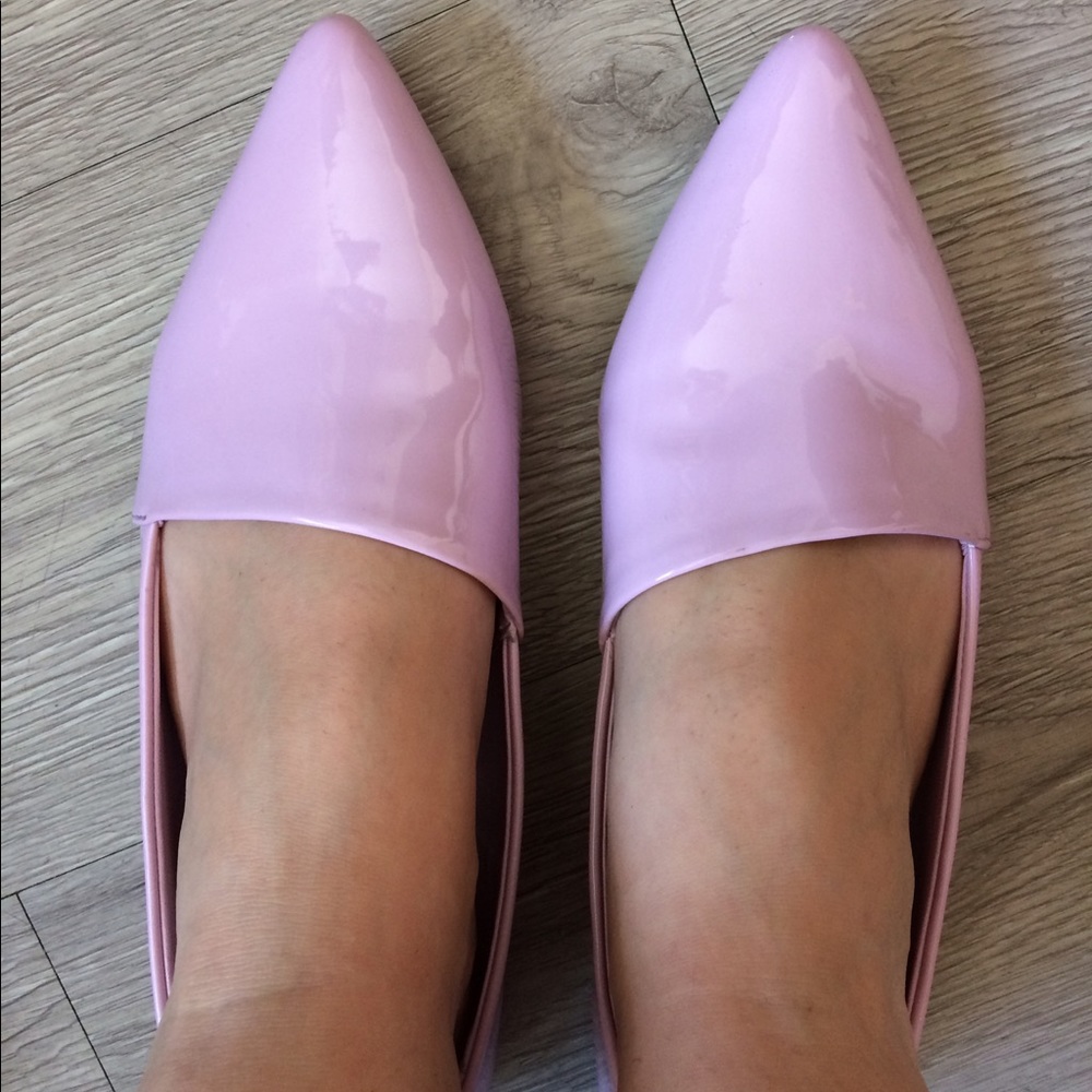 Forever 21 Bubblegum Pink Patent Pointed Toe Flats