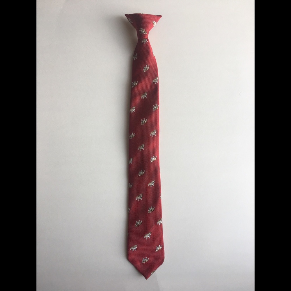 George Red Bulldog Boys Clip On Tie