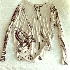 Loose tie die long sleeve shirt