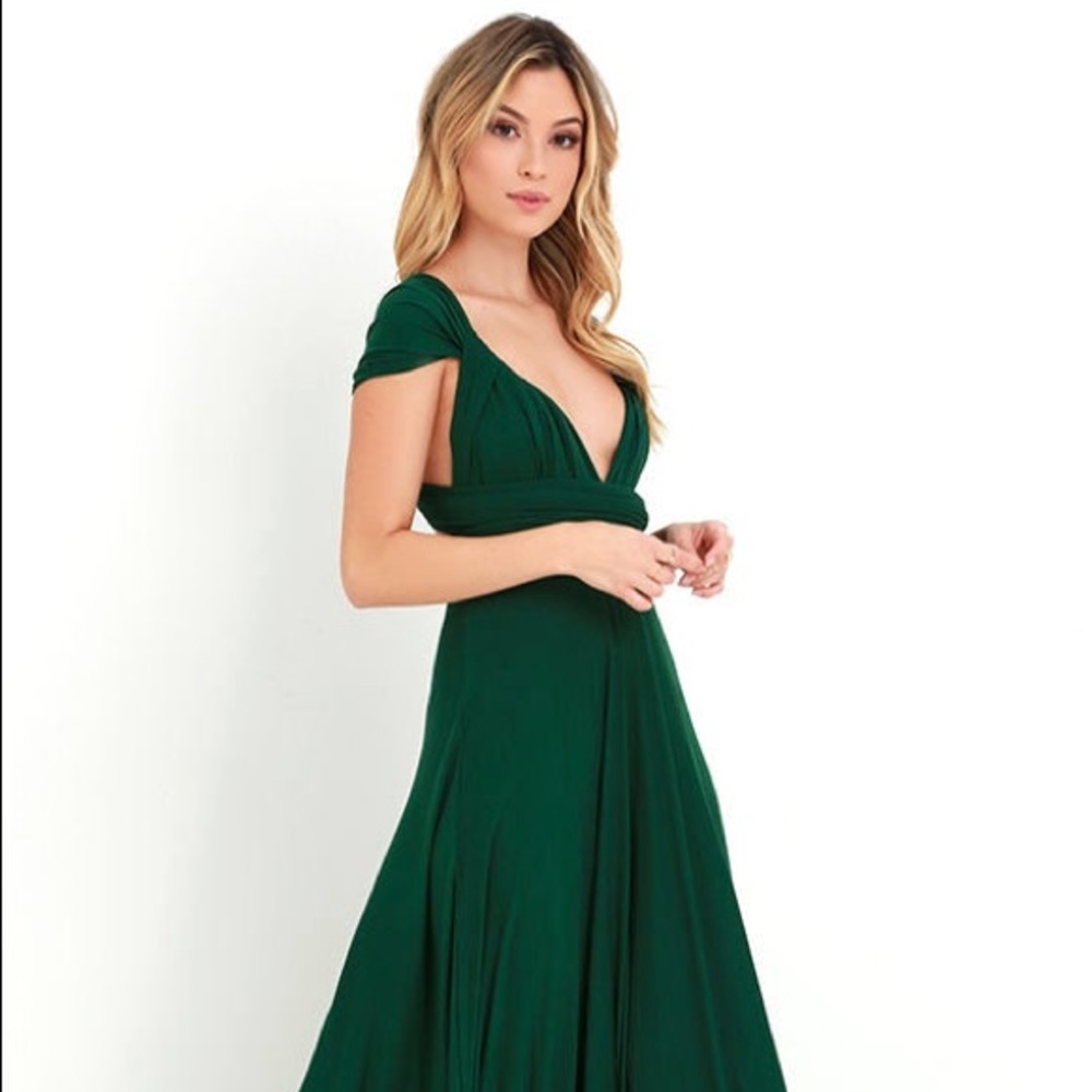 NWOT . Tricks of the Trade Forest Green Maxi Dress