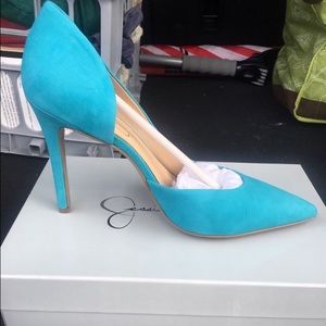 Turquoise Suede Pumps-BRAND NEW NEVER WORN
