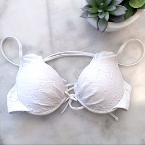White Push Up Bikini Top
