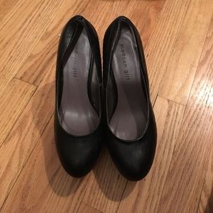 Glitter black wedges👠👠