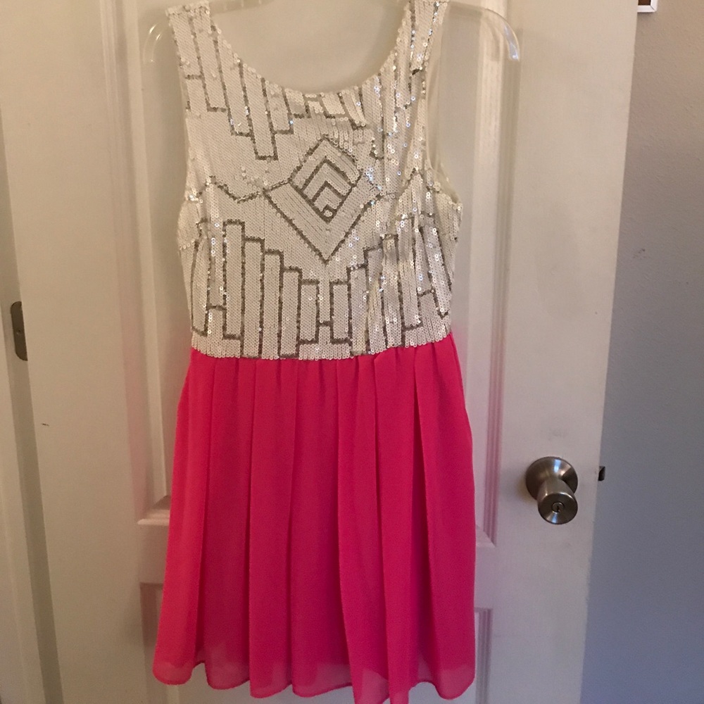 B Darlin | pink sequin party dress