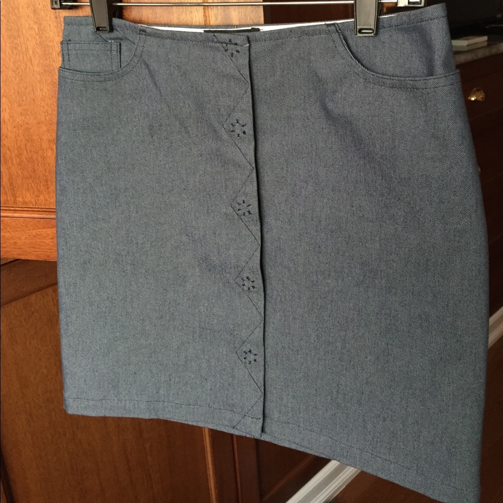 Joseph blue denim mini skirt.