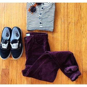 Topshop MOTO Cord Jamie Jeans in Purple