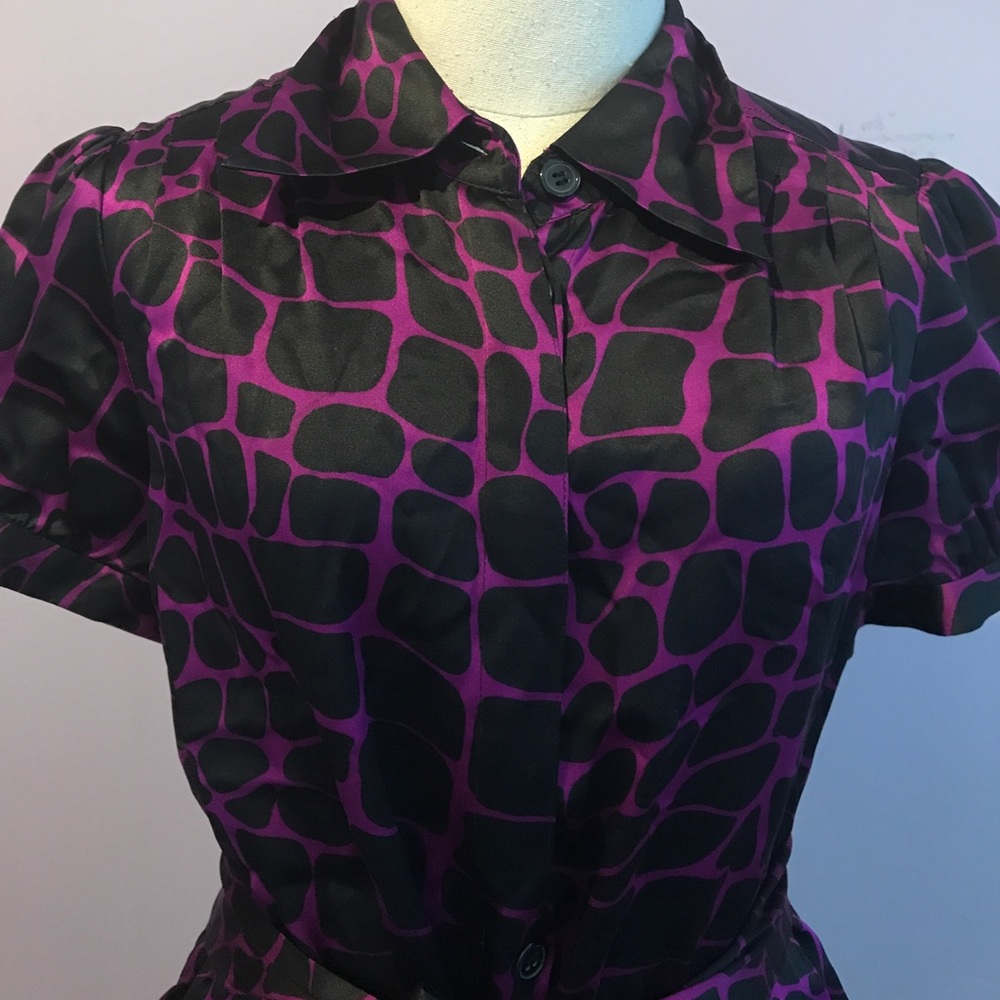 I.N.C. Purple and black "giraffe spotted" print - Picture 2 of 7