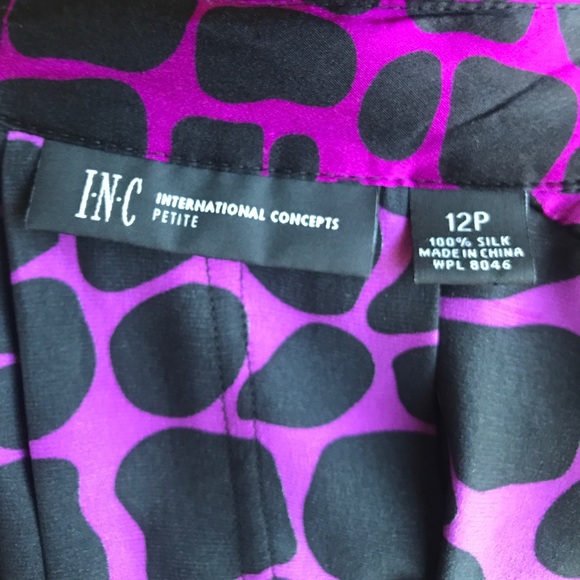 I.N.C. Purple and black "giraffe spotted" print - Picture 6 of 7