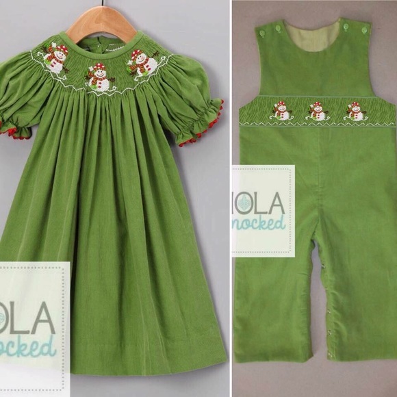 ☃️Snowman BOYS smocked longall - Picture 2 of 4