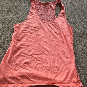 Orange lace racer back tank