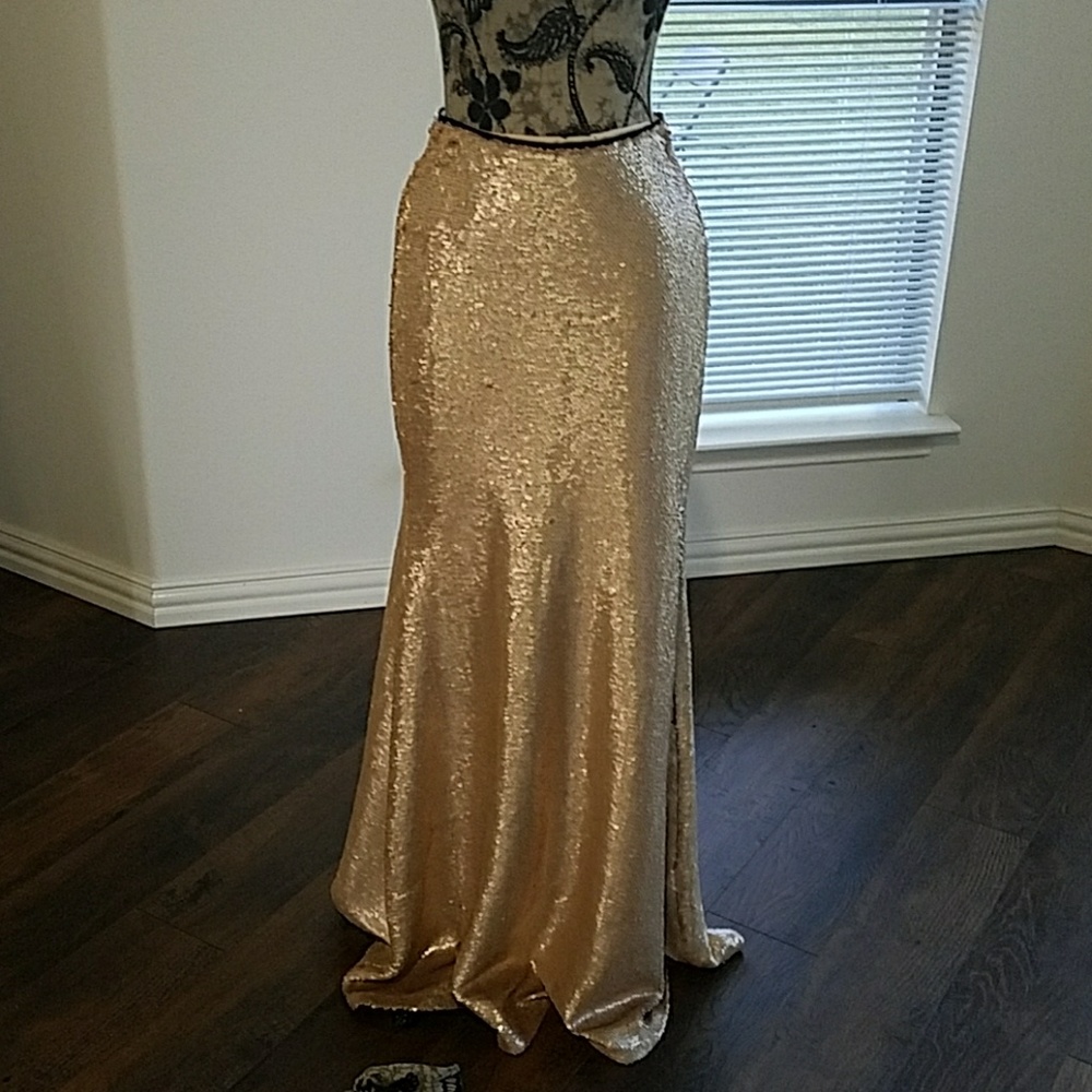 Sequin maxi skirt.