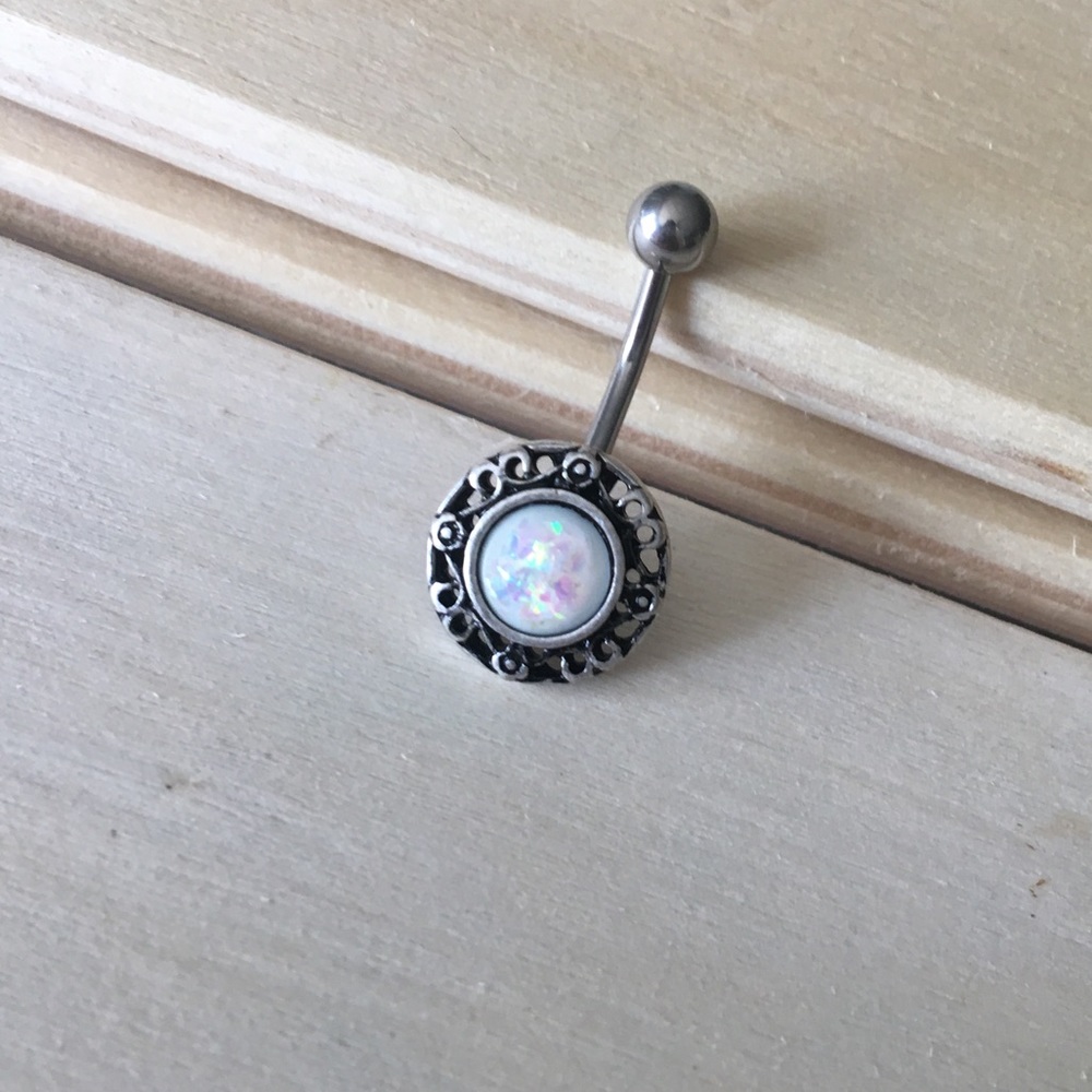 Opalite Lace Belly Button Ring