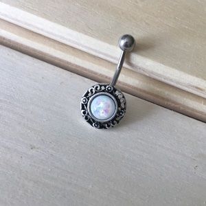 Opalite Lace Belly Button Ring