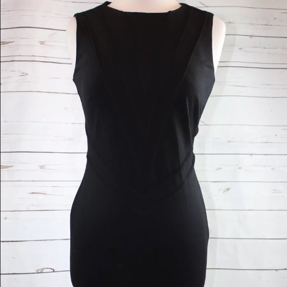 Kenar Black Sleeveless Bodycon Career Dress - Picture 2 of 4