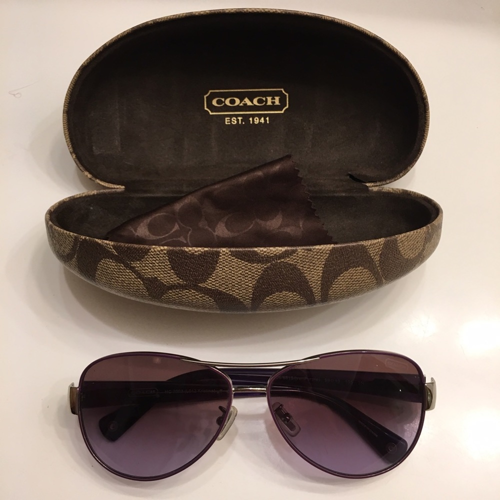 Purple Coach Aviator Sunglasses