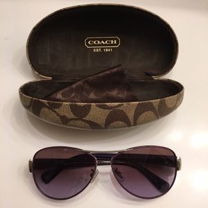 Purple Coach Aviator Sunglasses