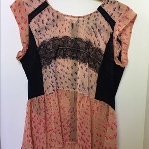 Maeve for anthropologie peplum style blouse pink