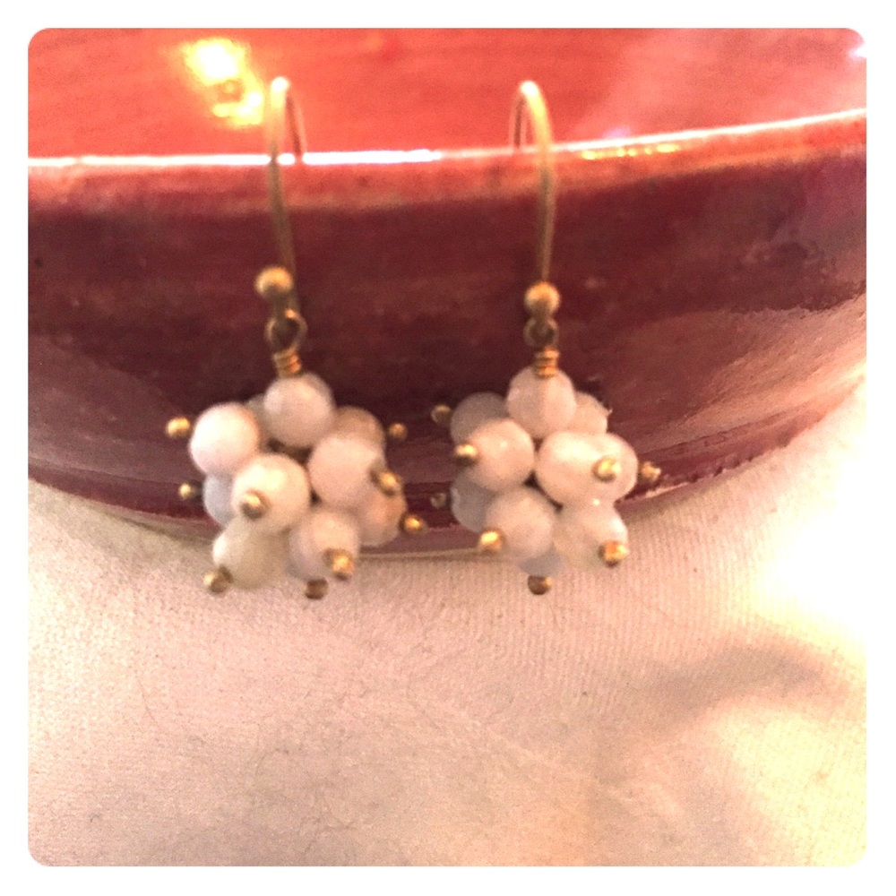 Starburst chalcedony earrings