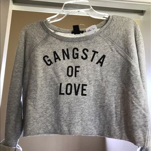 Heather gray lightweight sweatshirt. Never worn.