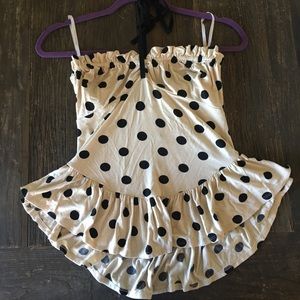 Betsey Johnson Peplum Polka Dot Halter Top