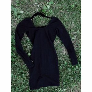 American Apparel Long Sleeve Black U Dress