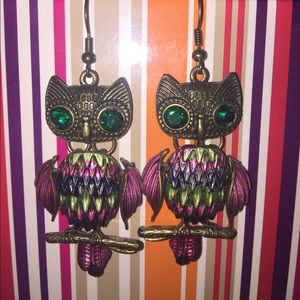 Multi-colored Owl Earrings
