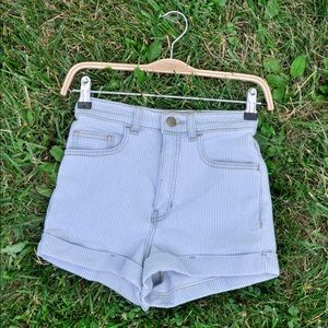 American Apparel High Waisted Striped Shorts