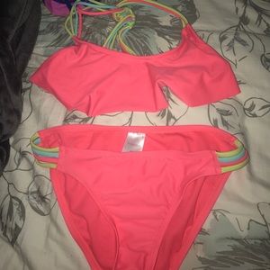 Pink Patterned Back Bikini