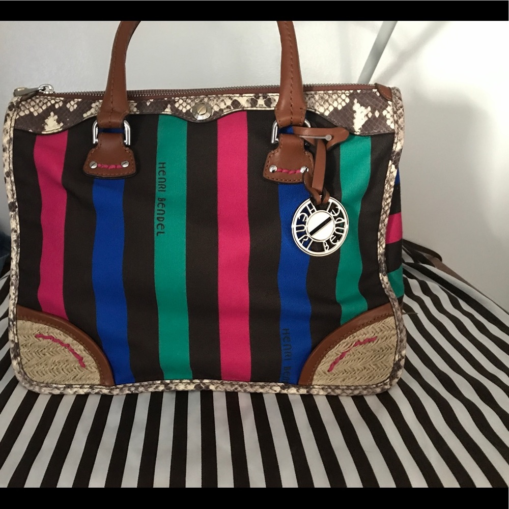 Henri Bendel canvas/leather handbag