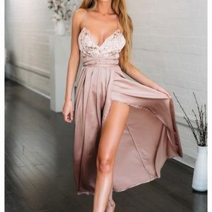 Bronze silk sequin dress