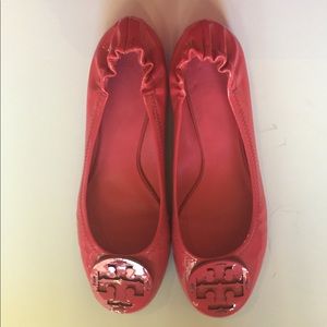 Tory Burch Patent Leather Reva Ballet, Parrot Pink