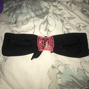 Black and Pink Swim Top