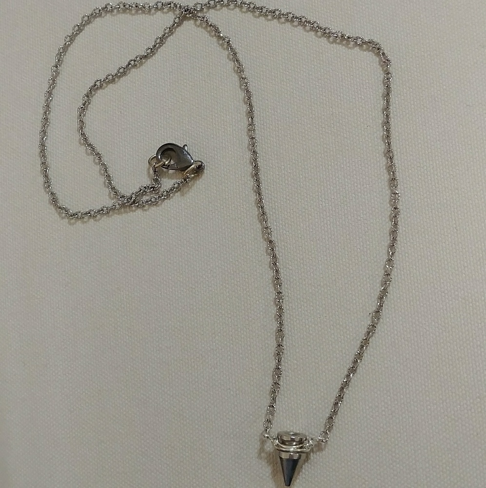 Sterling silver metal stud necklace