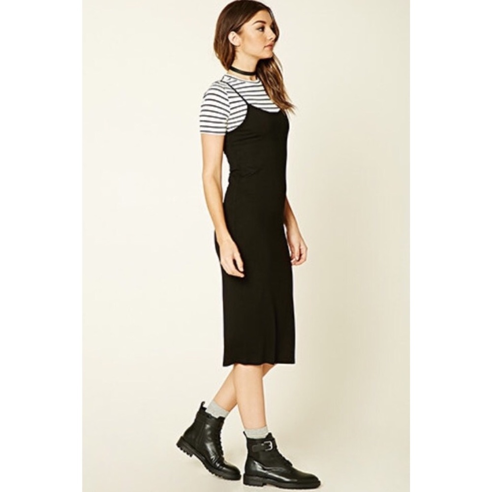 Forever 21 Stripe Combo Midi Dress