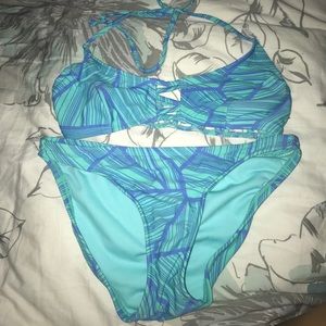Blue and Purple Patterned Bikini