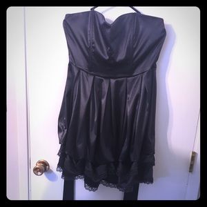 Strapless Silver Ruffle bottom dress!