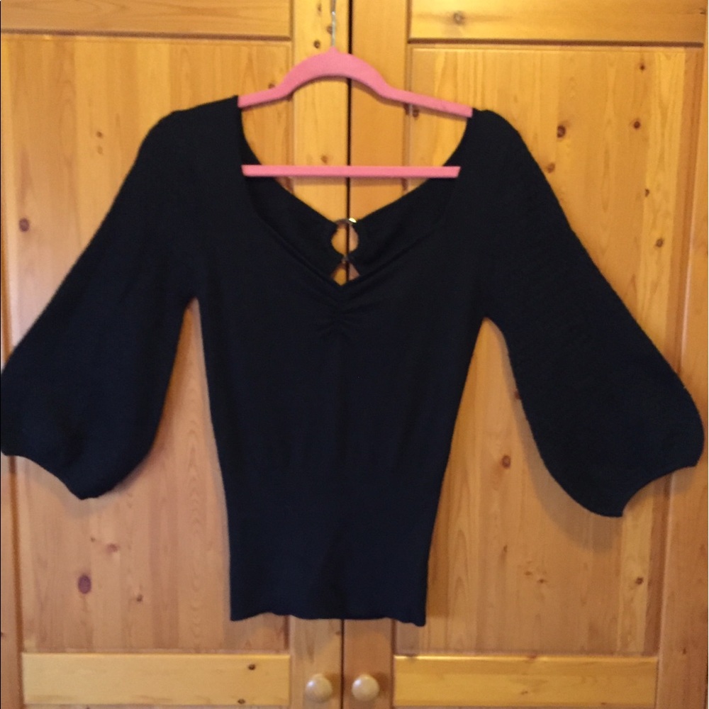Arden B Black 3/4 Sleeve Sweater
