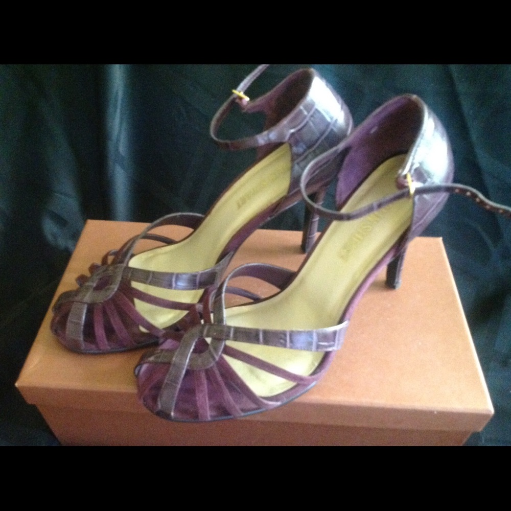 Strappy purple heels