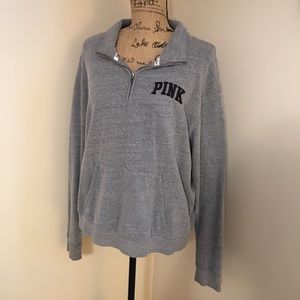 VS PINK grey quarter zip!