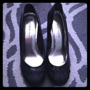 Black Satin High Heels