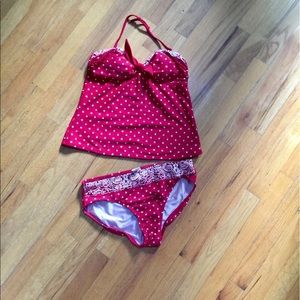 Isaac Mizrahi Red Bandanna Swim Tankini