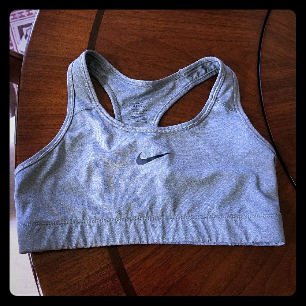 Medium gray Nike Dri Fit Bra