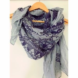 Indigo-dyed Cotton Scarf