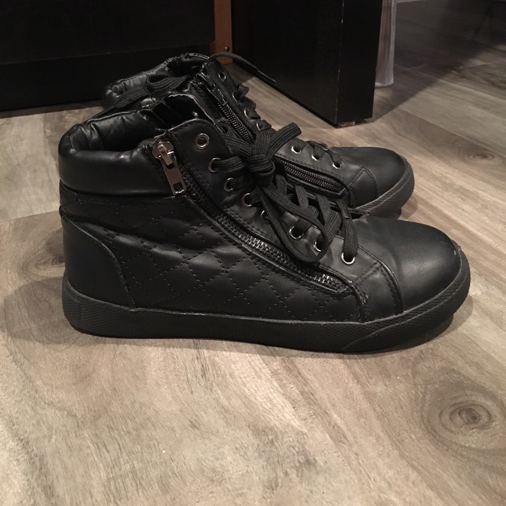 black high top sneakers