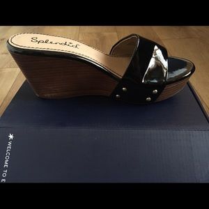 Black Patent Leather Slides