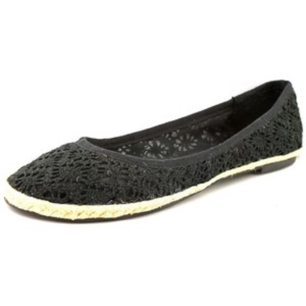 Rocket Dog Montana Floret Black Cotton Flats NEW